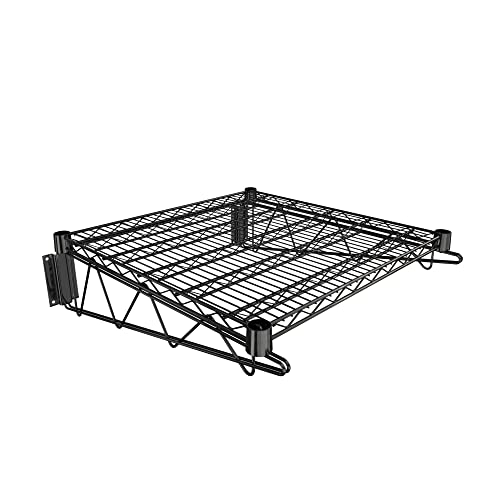 24" x 24" Black Epoxy Wire Wall Mount Shelf - color: Black, size: 24" x 24"