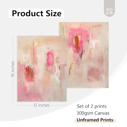Tocliky Abstract Wall Art Neutral Modern Canvas Painting Decor Pink Beige Minimalist Wall Art Contemporary Abstract Poster Artwork for Living Room Bedroom 12x16 Inch Unframed Set of 2 - color: Pink Abstract Prints, size: 12x16 Inch Unframed