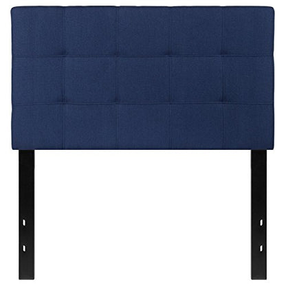 Quilted Tufted Upholstered Twin Size Headboard in Navy Fabric - color: Navy, size: Twin