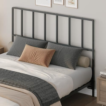 MAHANCRIS Headboard Full Size, Metal Headboards with Universal Adapters, Adjustable Height, Modern Head Board Full Size Only for Bedroom, Black - size: Full