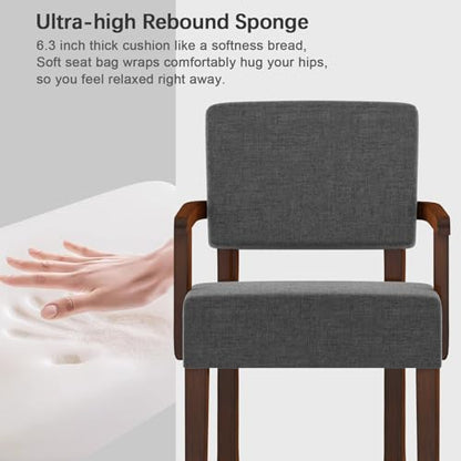Oversize Accent Chair with Soft Seat and Armrests | Living Room Chairs with Solid Wood Frame, Comfy Reading Chair for Bedroom, Waiting Room, Home Office, Easy Assembly - color: Grey, size: Chair