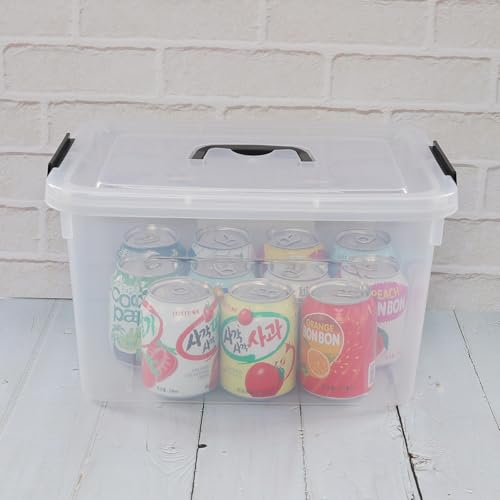 5 Liter Clear Storage Box, 4-Pack Plastic Latching Box with Lid | BPA-Free Plastic, Small Storage Bins, Plastic Storage Container, Dust-Proof Clear Design for Small Items - size: 5 L