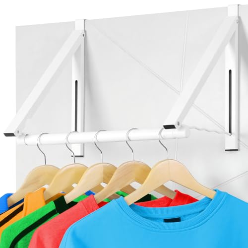 Optish Foldable Over The Door Hanger - Space-Saving Drying Rack for Coats & Clothing, Small Clothes Organizer, White - size: 1 Pack