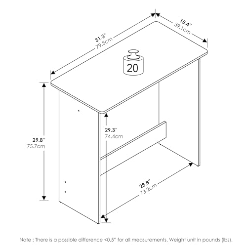 White Minimalist Study Desk Compact Writing Table Small Space Computer Desk Modern Simple Workstation for Bedroom Dorm Home Office Easy Assembly Space Saving Design