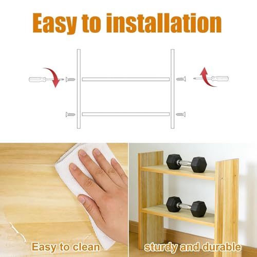 Desktop Organizer Shelf - 16.4" Small Dorm Desk Hutch, Easy Assembly | 2 Tiered Wood Shelf for Desk, 16.4in