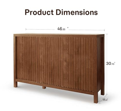 ZYBT Fluted Sideboard Buffet Cabinet with Storage, Modern Credenza Buffet Sideboards Bar Cabinet Console Table with Adjustable Shelves Slide Door for Living Room Hallway Kitchen Entryway - style: 3Door