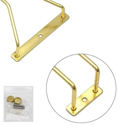 14-Inch Gold Wine Glass Rack, Under Cabinet Wine Glass Holder Stainless Steel Stemware Rack - Hanging Stemware Holder for Cabinet Kitchen Bar, Set of 2 - color: Gold, size: 14 Inch 2 Pack