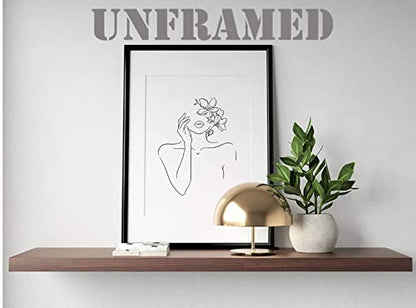 EASIN Set of 4 Minimalist Art Prints | Aesthetic Art Posters | Minimal Wall Art Minimalist Painting | Drawing Poster | Black and White Wall Prints | Unframed | 8” x 10” | (Minimalist)
