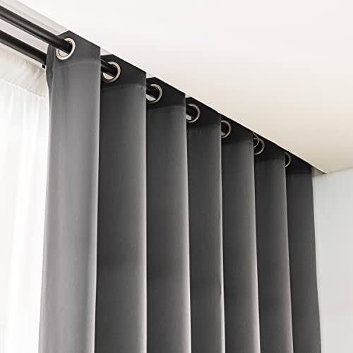 Windows Dark Grey Blackout Curtains 54 inches Long 2 Panels Set Grommet Blackout Drapes Energy Saving Noise Reducing Thermal Insulated for Bedroom Living Room Nursery - color: Dark Grey, size: 42"W x 54"L (Pack of 2)