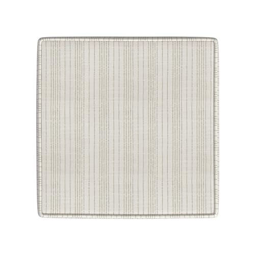 HomePop 18" Classic Square Storage Ottoman - Marigold Pinstripe Cream - color: Marigold Pinstripe Cream Fabric