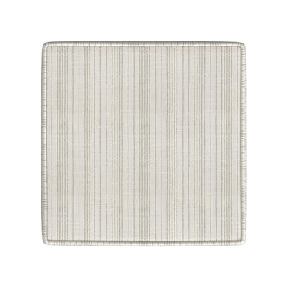 HomePop 18" Classic Square Storage Ottoman - Marigold Pinstripe Cream - color: Marigold Pinstripe Cream Fabric