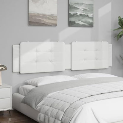76 Inch White Faux Leather Headboard Cushion Pillow for Bed, Upholstered Wall Mounted Headboard with Soft Foam Padding for Back Support, Easy to Clean Modern Bedroom Decor