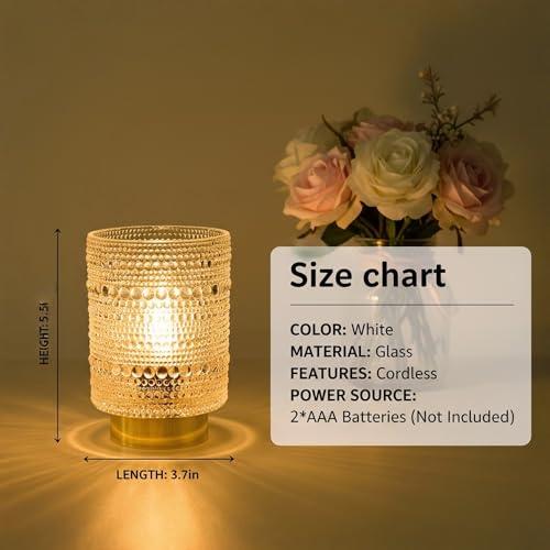 Battery Operated Lamp with Auto-Off Timer, Cordless Table Night Light for Bedroom & Entryway, Portable LED Lamp for Home, Outdoor, Camping No Battery Included (Pearl Design-White) - color: Pearl Design-White