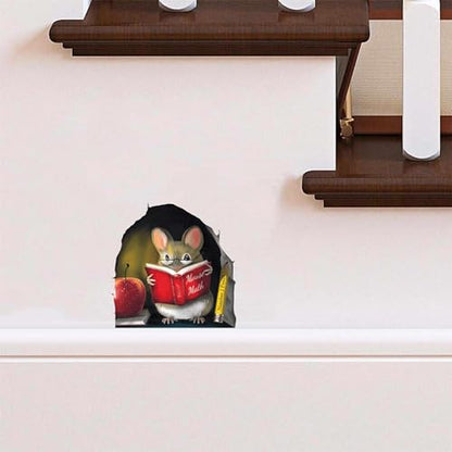eacher’s Pet Mouse Wall Sticker – Adorable 3D Reading Mouse Décor for Classroom, Kids Room & Book Lover Gift by MICESTERPIECE - style: TeachersPet
