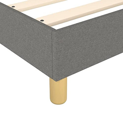 Full Size Upholstered Bed Frame, Modern Dark Gray Fabric Platform Bed with Durable Engineered Wood Support, Easy Assembly Foundation, Stylish Bedroom Furniture - size: Full