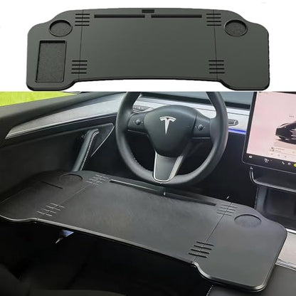Foldable Car Desk for Tesla Model Y Model 3 Car Food Tray | Car Desk for Laptop | Car Tray Tesla Table | Steering Wheel Tray Table | Multipurpose Travel Car Accessories - size: Car Desk