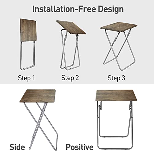 TV Tray Table TV Dinner Tray Set of 2,Eating Trays (3D,2PCS) | for Living Room with No Assembly Required,Small Folding Side Table with Sturdy MDF,15 x 18.9 x 26in - color: 3d, size: 2pcs