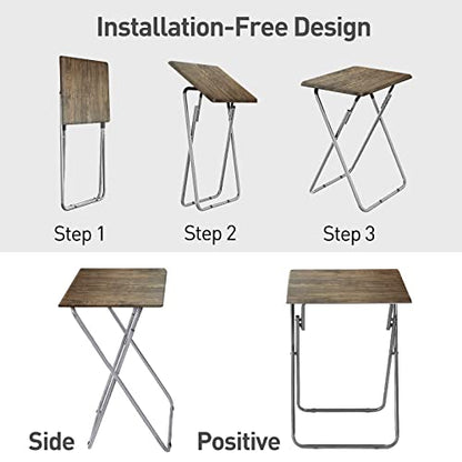 TV Tray Table TV Dinner Tray Set of 2,Eating Trays (3D,2PCS) | for Living Room with No Assembly Required,Small Folding Side Table with Sturdy MDF,15 x 18.9 x 26in - color: 3d, size: 2pcs