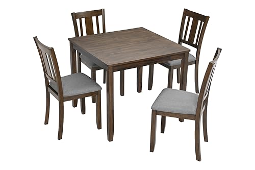 Knocbel Classic 2-Person Dining Table for Small Space, Wooden Apartment Condo Pub Bistro Kitchen Dining Furniture, Standard Height (Walnut Square 30" H) - color: Walnut Square 30"h