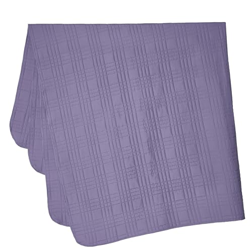 Chezmoi Collection Kingston Queen Size Bedspread Set, 3-Piece Dusty Purple Oversized Quilted Microfiber Lightweight Bedspread Coverlet (100"x106") for All Seasons - color: Dusty Purple, size: Queen