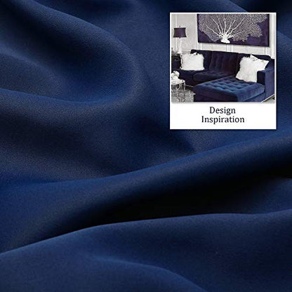 Navy Blue Room Darkening Blackout Curtains for Bedroom - 34 x 90 Inch Length Grommet Thermal Insulated Curtains(Navy, 34" Wide by 90" Long, 2 Panels) - color: Navy Blue, size: 34"W x 90"L (Pack of 2)