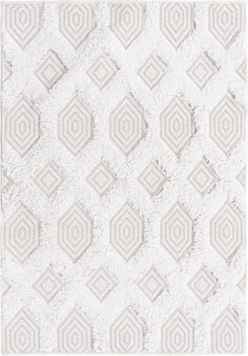 Rugs.com - Sabrina Soto Casa Rug – 2' 3 x 3' Beige Textured Cotton Rug – Modern Geometric Design for Entryways, Bedrooms, and Offices - color: Beige, size: 2' x 3' (Rectangular)