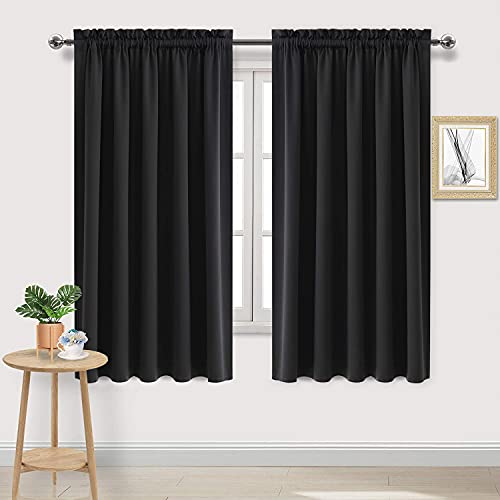 DWCN Wide Blackout Curtains for Bedroom Living Room 60 x 63 Inch Long Black | 2 Panels Set, Room Darkening, Thermal Insulated, Light Blocking, Rod Pocket Drapes, Noise Reducing Window Treatments - color: Black, size: 60"W x 63"L (Pack of 2)