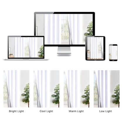 XWZO 100% Blackout Curtains 2 Panels with Tiebacks- Heat and Full Light Blocking Window Treatment with Black Liner for Bedroom/Nursery, Grommet Top, White, W52 x L84 Inches Long, Set of 2 - color: White, size: 52"W x 84"L (Pack of 2)