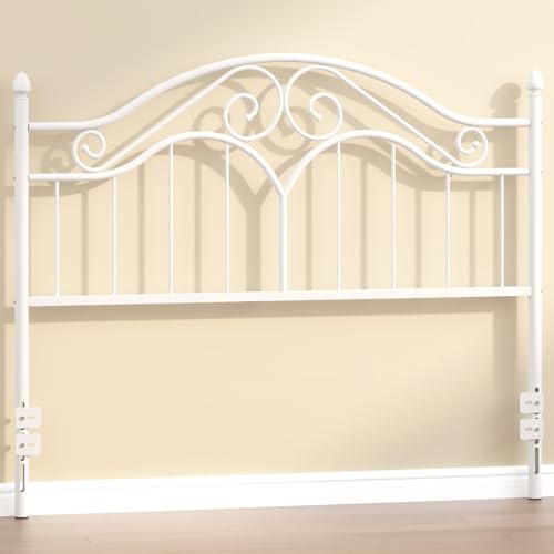 Headboard for Queen Size Bed Frame Vintage Bed Metal Headboard Only | Platform Bed Headboard,Height Adjustable,Sturdy and Stable,Easy Assembly,White - color: White, size: Queen