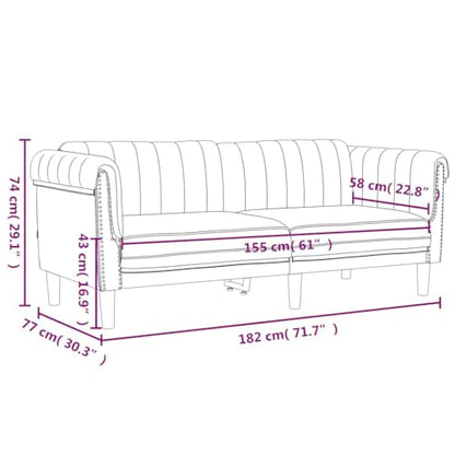 2-Seater Sofa Black Velvet Modern Living Room Furniture Small Couch for Apartments with Sturdy Legs and Soft Upholstered Seating - color: Black/2-seater, size: 71.7" x 30.3" x 29.1" (W x D x H)