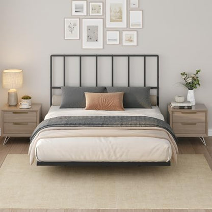 MAHANCRIS Headboard Full Size, Metal Headboards with Universal Adapters, Adjustable Height, Modern Head Board Full Size Only for Bedroom, Black - size: Full