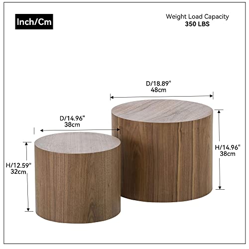 Walnut Nesting Coffee Table Set of 2 - color: Ca-walnut