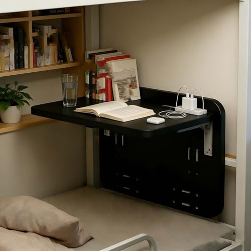 Wall Mounted Desk Folding, Fold Down Table Wall Mounted - Space-Saving Foldable Table for Bedroom, Dorm & Apartment(Black)