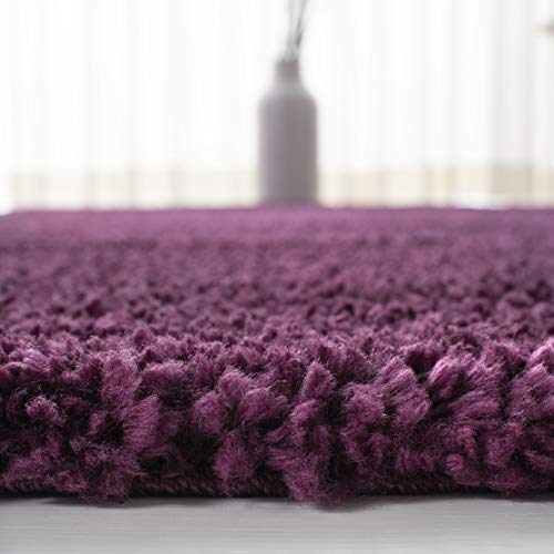 SAFAVIEH August Shag Collection Accent Rug - 2'3" x 4', Purple, Solid Design, Non-Shedding & Easy Care, 1.2-inch Thick Ideal for High Traffic Areas in Entryway, Living Room, Bedroom (AUG900W) - color: Purple, size: 2'3" x 4' (Rectangular)