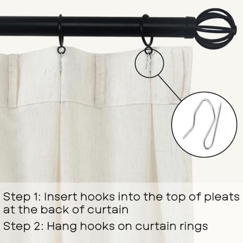 Lino Rosa Basement Window Curtains 15 or 16 Inches Long,Sheer Adjustable Height Pinch Pleated Linen Bathroom Kitchen Window Treatments - color: Natural, size: 24"W x 15"L (Pack of 1)