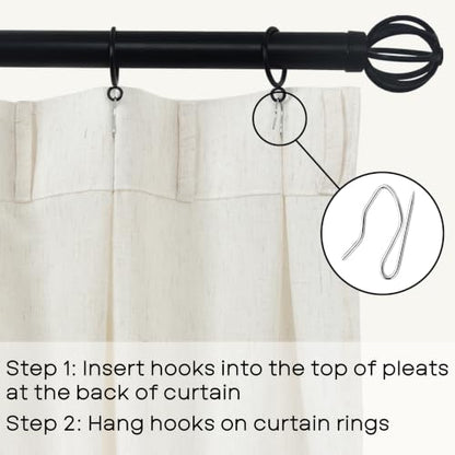 Lino Rosa Kitchen Window Curtains Over Sink Cafe Curtains 24 Inch Length,Farmhouse Linen Pinch Pleat Sheer Kitchen Curtain Set of 1 - color: Natural, size: 24"W x 24"L (Pack of 1)