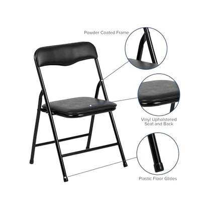 Flash Furniture Mindy Kids 5-Piece Folding Table and Chairs Set for Daycare and Classrooms, Children's Activity Table and Chairs Set, Black - color: Black, size: 5 Piece Set
