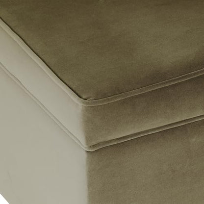 HomePop 24" Dinah Collection Storage Ottoman - Light Sage Green Velvet - color: Light Sage Green Velvet