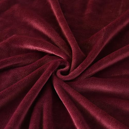 TASTHROW Burgundy Throw Blanket 50x60 Inches | Soft Plush Cozy Fleece Flannel Throw Blanket, Lightweight Warm Throws for Bed, Couch, Bedroom and Living Room, All Seasons - color: Burgundy, size: 50"x60"