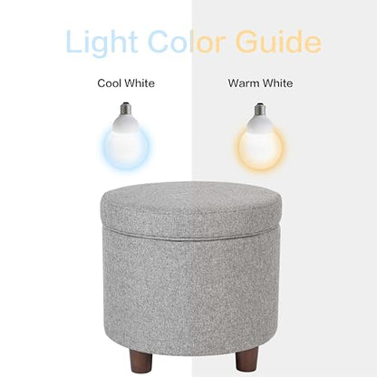 HomePop 19" Round Storage Ottoman - Light Gray Tweed - color: Light Gray
