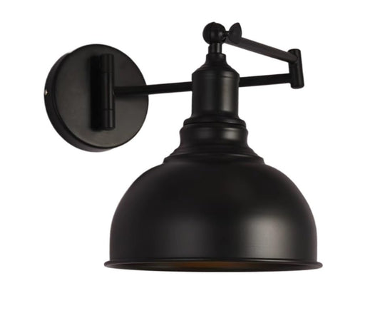 Bedside Wall Mount Light Industrial Vintage Wall Mounted Light Sconces Wall Lamp Black Angle Adjustable Swing Arm Retro Wall Sconce Bedside Light Fixture Farmhouse Style Lamp Bedroom wall lights, Wall - color: #1