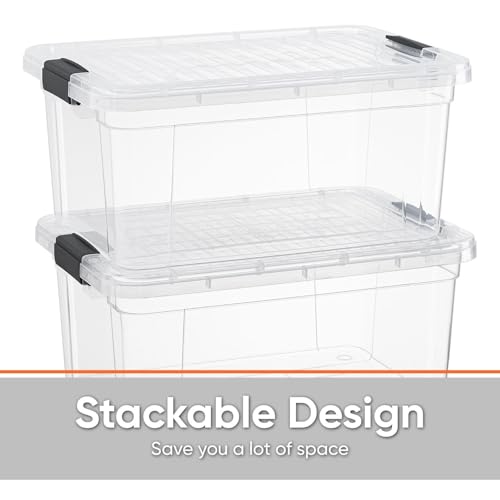 Superio Clear Storage Bins with Lids, Stackable Storage Box with Latches and Handles, Extra Small, 6 Pack 1.75 Quart - size: 1.85 Qt, style: 6 Pack