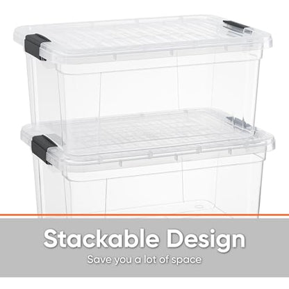 Superio Clear Storage Bins with Lids, Stackable Storage Box with Latches and Handles, Extra Small, 6 Pack 1.75 Quart - size: 1.85 Qt, style: 6 Pack