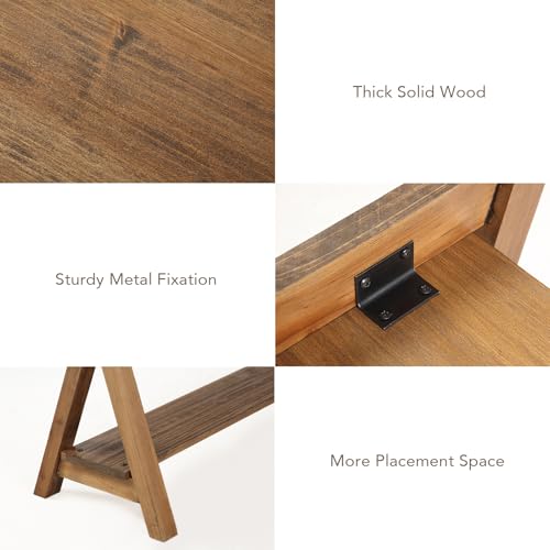Wnutrees 30" Farmhouse Solid Wood Bench, Rustic Indoor Storage Bench | Entryway Seat for Living Room, End of Bed, Hallway, Original Natural Wood Finish, Sturdy Construction - size: 30" wood bench