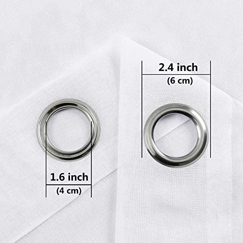 DWCN White Sheer Curtains, Linen Look Semi Transparent Voile Grommet Top Solid Lightweight & Airy Gauzy Curtains & Drapes for Living Dining Room Drapes W36 x L72 Inch Long, Set of 2 Panels - color: White, size: 36"W x 72"L (Pack of 2)
