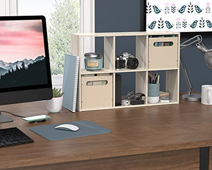 ClosetMaid 5430 Mini 6-Cube Desktop or Wall Mount Organizer, Bleached Walnut - color: Bleached Walnut