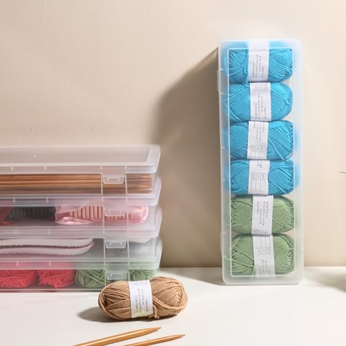 6 Pack Large Plastic Storage Boxes with Lids, Craft Jewelry Life Item Organizer for Puzzles, Pens, Rings, Needle and Thread, Nail Polish, Remote Controls - size: Large - 6 Pack