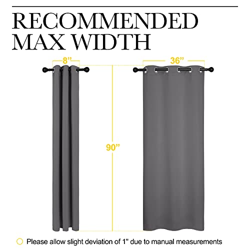 NICETOWN Thermal Insulated Blackout Curtains - Grommet Top Window Treatment Drapes for Hall (2 Panels, W42 x L90 inches, Grey) - color: Grey, size: 42"W x 90"L (Pack of 2)