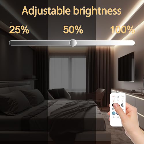 AXMOTUT COB LED Strip Light with Remote, Dimmable 24.6FT/7.5M Flexible High Density LED Light,4000K Natural White 2400LEDs Super Bright LED Light Strip CRI 90+ for Bedroom,Kitchen,DIY Home Decoration - size: 4000K/24.6fT