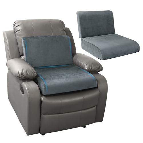 HOMBYS Recliner Seat Cushion with Lumbar Supportive Pillow Extra Large Non-Slip Seat Cushion with Back Support Cushions,Cruve Edge Design for Relief Thighs Pressure, Dark Grey - color: Dark Grey